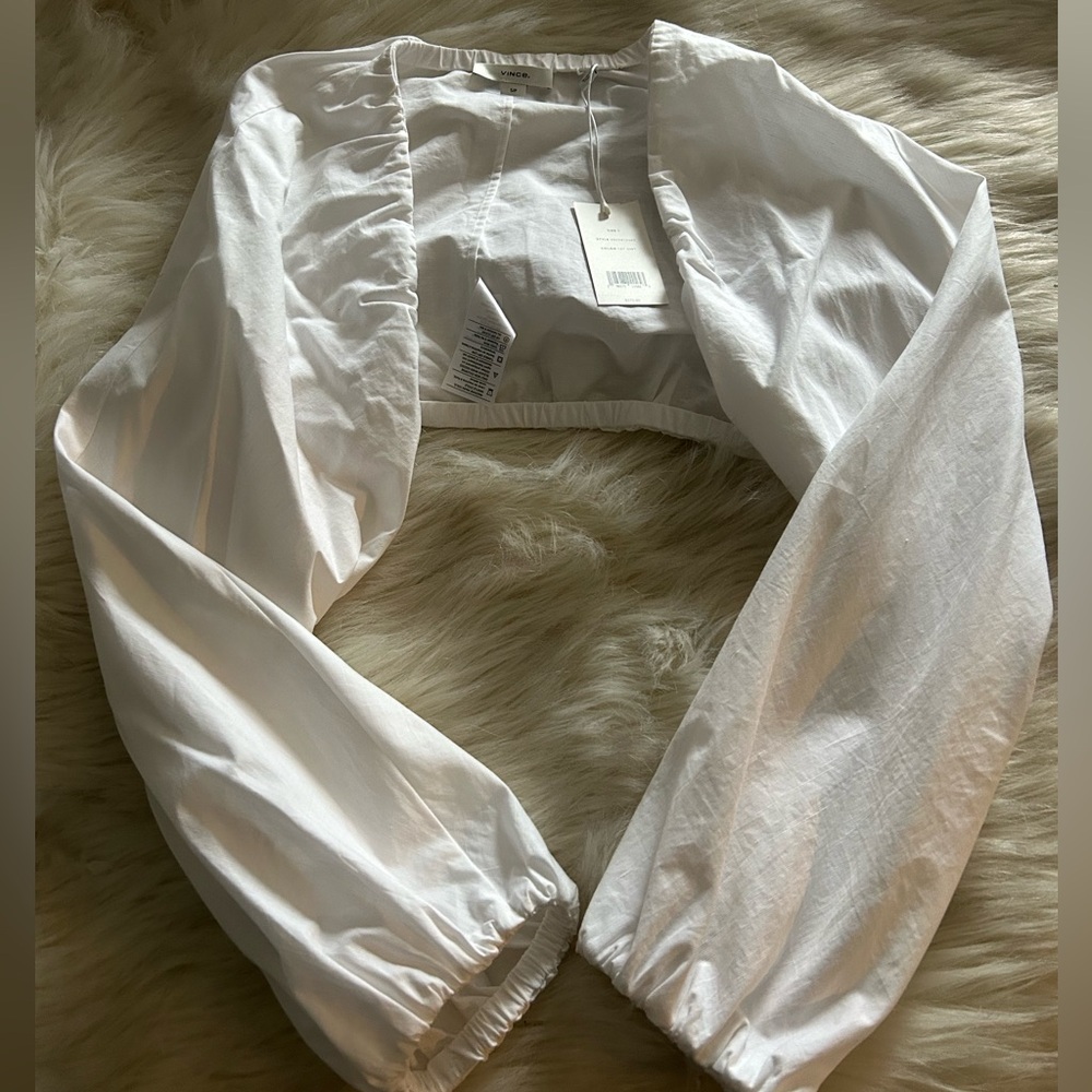VINCE white crop shrug